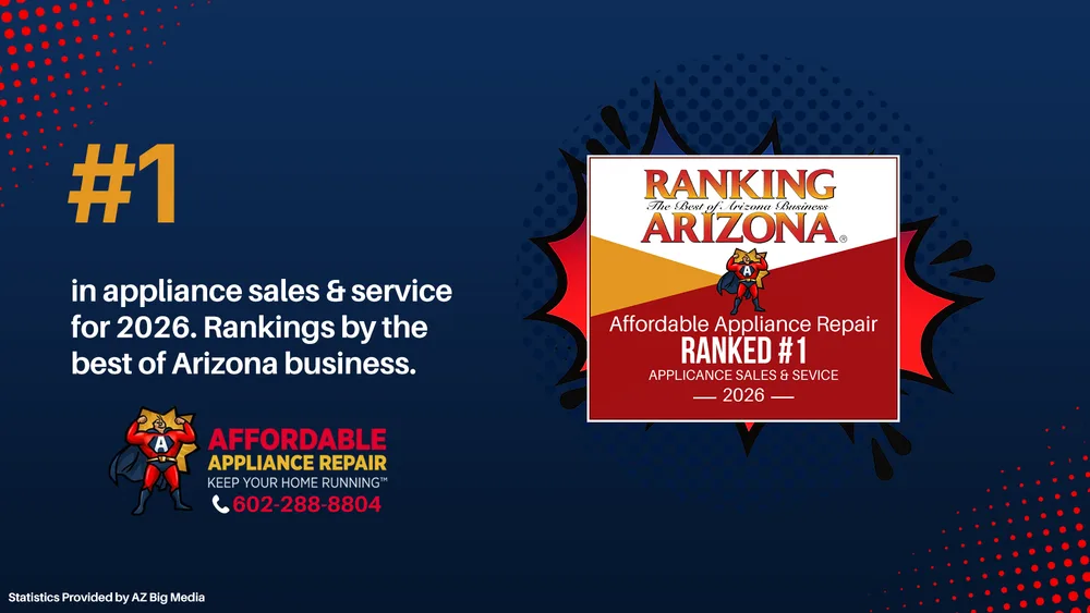 Announcement graphic: ranked number one in appliance sales and service for 2026